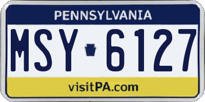 PA license plate MSY6127