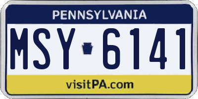 PA license plate MSY6141