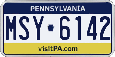 PA license plate MSY6142