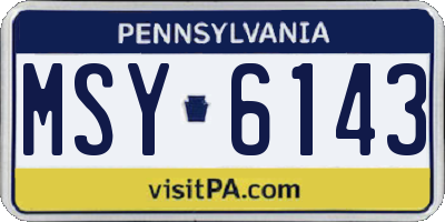 PA license plate MSY6143