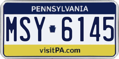 PA license plate MSY6145