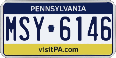 PA license plate MSY6146