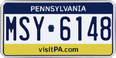 PA license plate MSY6148