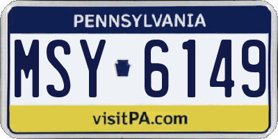 PA license plate MSY6149