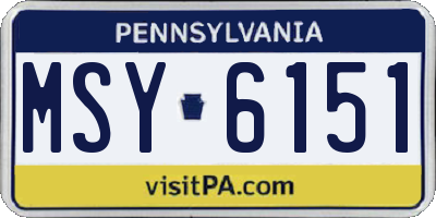 PA license plate MSY6151