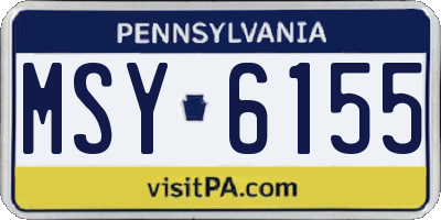PA license plate MSY6155