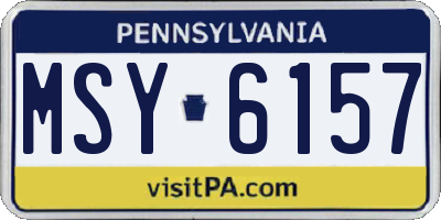 PA license plate MSY6157