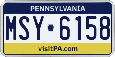 PA license plate MSY6158