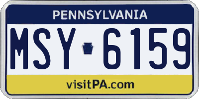 PA license plate MSY6159