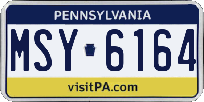 PA license plate MSY6164