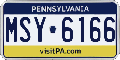 PA license plate MSY6166