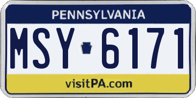 PA license plate MSY6171