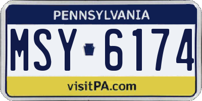 PA license plate MSY6174