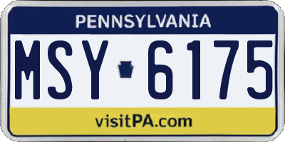 PA license plate MSY6175