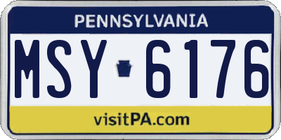 PA license plate MSY6176