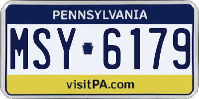 PA license plate MSY6179
