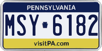 PA license plate MSY6182
