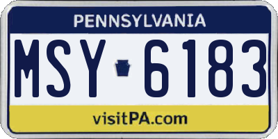 PA license plate MSY6183