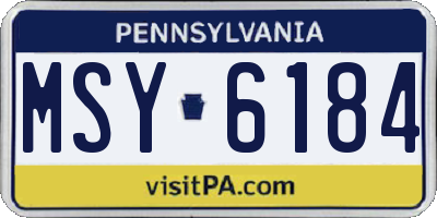 PA license plate MSY6184