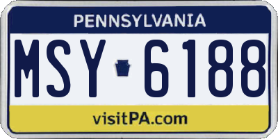 PA license plate MSY6188