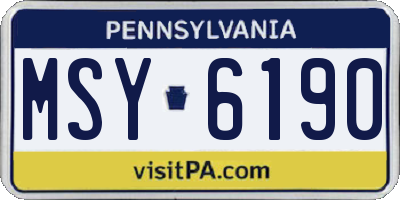 PA license plate MSY6190