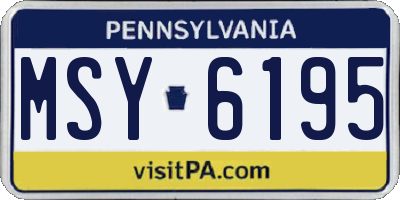 PA license plate MSY6195