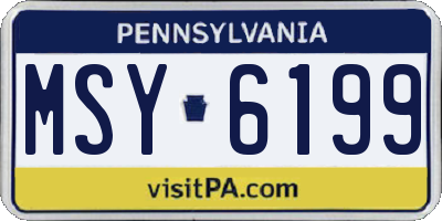 PA license plate MSY6199