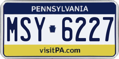 PA license plate MSY6227