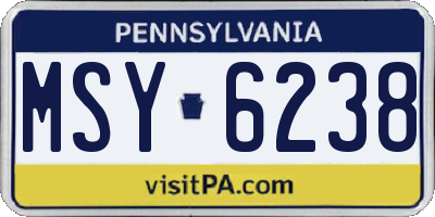 PA license plate MSY6238