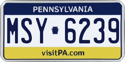 PA license plate MSY6239