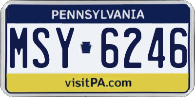 PA license plate MSY6246