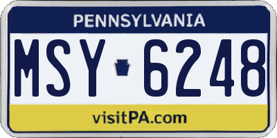 PA license plate MSY6248