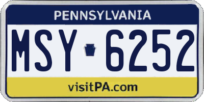 PA license plate MSY6252