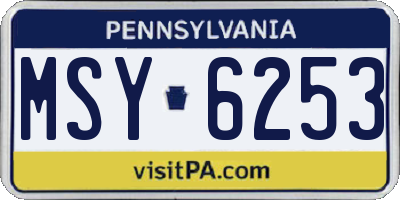 PA license plate MSY6253