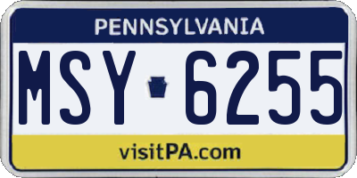PA license plate MSY6255