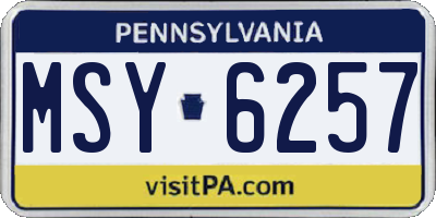 PA license plate MSY6257