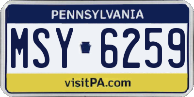 PA license plate MSY6259