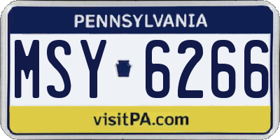 PA license plate MSY6266