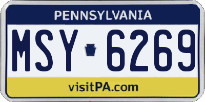 PA license plate MSY6269