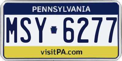 PA license plate MSY6277