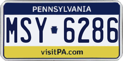 PA license plate MSY6286