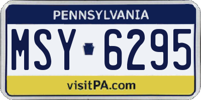 PA license plate MSY6295