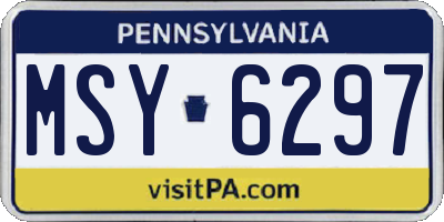 PA license plate MSY6297