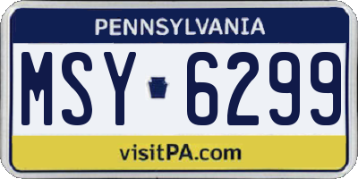 PA license plate MSY6299