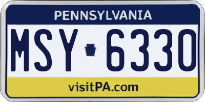 PA license plate MSY6330
