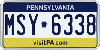 PA license plate MSY6338
