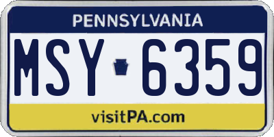 PA license plate MSY6359