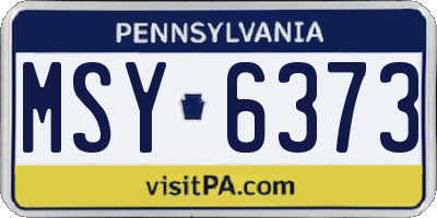 PA license plate MSY6373