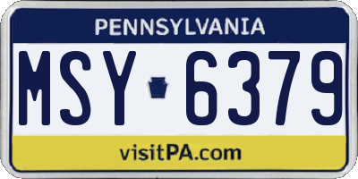 PA license plate MSY6379