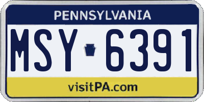 PA license plate MSY6391